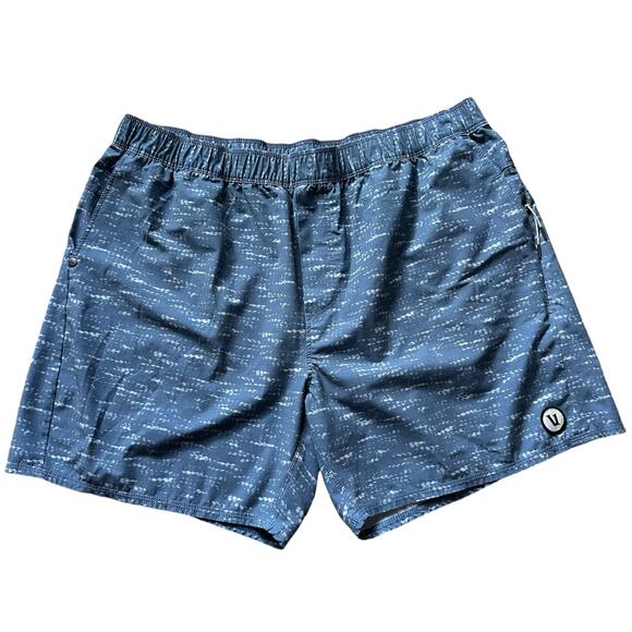 Vuori Other - Vuori Mens Cape 6" Swim Short Trunks Cloud Slub XL Zip Pocket Unlined Blue